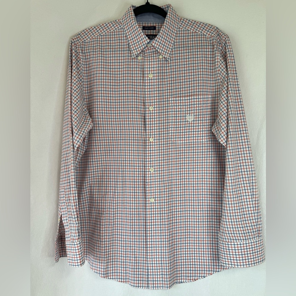 Men's Plaid Shirt - Blue and Reddish